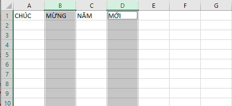 Cách chèn cột trong Excel